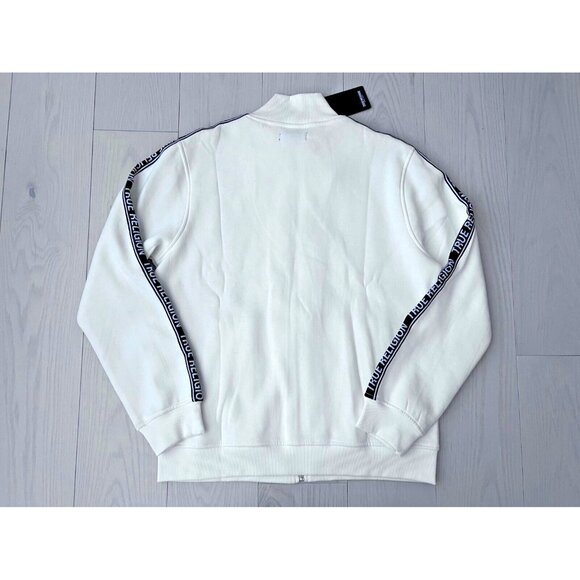 True Religion 700320 Logo Trim Tracket Jacket Winter White ( M ) - Picture 2 of 3